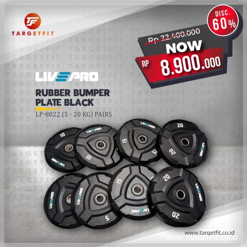 Promo Livepro Rubber Black Bumper Plate (5 - 20 KG)